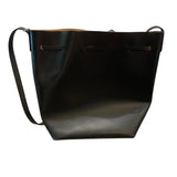 *Mansur Gavriel Large Bucket Bag Smooth Leather Drawstring Top Closure Crossbody Bag w/Pouch