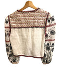 *Veronica Beard Shilin Linen Eyelet Embroidered & Beaded Balloon Sleeve Cropped Jacket, Size M