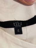 *Tibi Cotton Sleeveless One Shoulder Sash Tie Waist Asymmetric Split Hem Midi Dress, Size 4