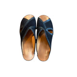 ^Isabel Marant Zipla Suede Stud Detail Wood Platform Wedge Clog Slide Sandals, Size 39