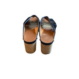 ^Isabel Marant Zipla Suede Stud Detail Wood Platform Wedge Clog Slide Sandals, Size 39