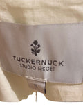 *Tuckernuck x Studio McGee Poplin Lace Hem Puff Sleeve V-Neck Belted Midi Dress, Size S