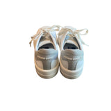 *Golden Goose Pure-Star Leather Glitter Heel Cap Lace-Up Low-Top Sneakers, Size 36