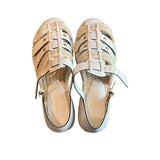 *Tory Burch Fisherman Jute & Leather Buckle Flat Platform Espadrille Sandals, Size 6