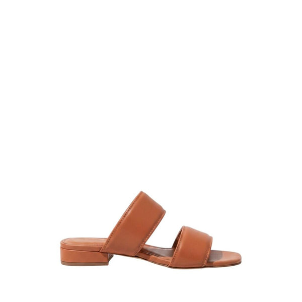 ^Officine Creative Elsie Leather Double Velcro Straps 1" Block Heel Slide Sandals, Size 36