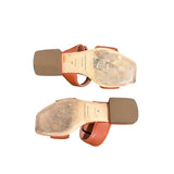 *Officine Creative Elsie Leather Double Velcro Straps 1" Block Heel Slide Sandals, Size 36