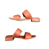 *Officine Creative Elsie Leather Double Velcro Straps 1" Block Heel Slide Sandals, Size 36