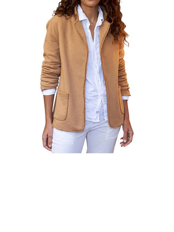 *Frank & Eileen Dublin Cotton Triple Terry Notch Lapel Patch Pocket Open Blazer Jacket, Size M