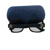 *Gucci GG0036S Oversized Square Acetate Frame Smoke Lens GG Logo Sunglasses w/Case