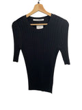 *Veronica Beard Dillon Ribbed Jersey Short Sleeve Crew Neck Top, Size M