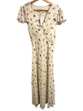 *NWT Gap x Doen Crepe Floral Flutter Sleeve V-Neck Tie Waist Maxi Dress, Size 6