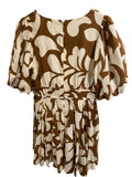 *Rhode Madeline Cotton Floral Puff Elbow Sleeve Tie Waist Mini Dress, Size 6