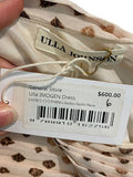*Ulla Johnson Imogen Silk Chiffon Squares Ruffle Trim One Shoulder Ruched Bodice Midi Dress, Size 6