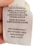 *Ulla Johnson Imogen Silk Chiffon Squares Ruffle Trim One Shoulder Ruched Bodice Midi Dress, Size 6