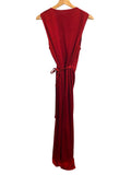 *NWT Diane von Furstenberg Taley Satin Sleevless Surplice Tie Wrap Draped Maxi Dress, Size 10
