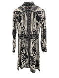 *FARM Rio Flower Leopards Cotton Long Sleeve Collared Midi Dress, Size XS