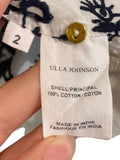 *Ulla Johnson Blythe Cotton Voile Embroidered Puff Sleeve Round Neck Top, Size 2