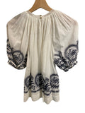 *Ulla Johnson Blythe Cotton Voile Embroidered Puff Sleeve Round Neck Top, Size 2