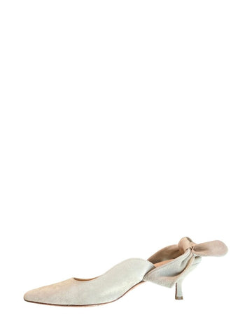 *M. Gemi The Lasso Suede Leather Pointed Toe Bow Vamp 60mm Heel Mule, Size 39.5