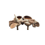 *M. Gemi The Lasso Suede Leather Pointed Toe Bow Vamp 60mm Heel Mule, Size 39.5