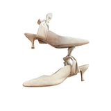 *M. Gemi The Lasso Suede Leather Pointed Toe Bow Vamp 60mm Heel Mule, Size 39.5