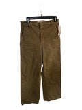 *THE GREAT. The Painter Cotton Canvas High Rise Flat Front Wide-Leg Cropped Pants, Size 28 (6)