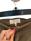 *THE GREAT. The Painter Cotton Canvas High Rise Flat Front Wide-Leg Cropped Pants, Size 28 (6)