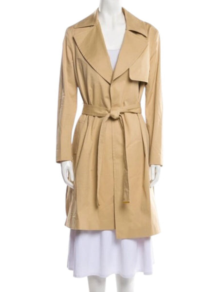 ^NWT Cuyana Classic Notch Lapel No Closure Belted Trench Coat, Size M