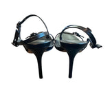 *Veronica Beard Alta Leather Buckle Straps 4.5" Stiletto Heel Slingback Sandals, Size 10