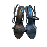 *Veronica Beard Alta Leather Buckle Straps 4.5" Stiletto Heel Slingback Sandals, Size 10