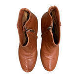 *Frye Julia Leather Side Zipper 3" Block Heel Low Shaft Boots, Size 7.5