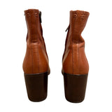 *Frye Julia Leather Side Zipper 3" Block Heel Low Shaft Boots, Size 7.5