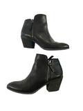 *Frye Judith Bootie Leather Double Side Zipper 2.5" Stacked Cuban Heel Ankle Boots, Size 7.5