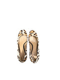 *Chloé Lauren Laser-Cut Pony Hair Scalloped Leopard Print Round Toe Stacked Heel, Size 37.5