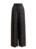 *Essentiel Antwerp Irving Satin Leopard High-Rise Wide-Leg Pull-On Pants, Size EU 38=US 8
