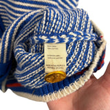 *Trovata Savannah Cotton Stripe Contrast Collar Gold-Button Cardigan Sweater, Size S