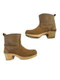 *No. 6 Store Mid Heel Shearling Pull-On Wooden Platform Clog Boot, Size 39