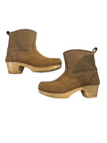 *No. 6 Store Mid Heel Shearling Pull-On Wooden Platform Clog Boot, Size 39