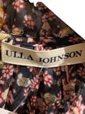 *Ulla Johnson Eleni Silk Metallic Clipdot Floral Ruffle Trim Balloon Sleeve Gathered Yoke Top, Size 6