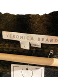 *Veronica Beard Embry Alpaca & Wool Stripe Button-Front V-Neck Boyfriend Cardigan, Size L
