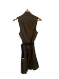 *NWT L'Agence Sima Stretch Cotton Sleeveless Collared Zip Front Belted Kick Pleat Mini Dress, Size 4