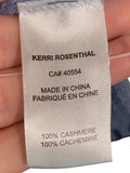 *Kerri Rosenthal Cashmere Patchwork Whipstitch Button-Up V-Neck Cardigan Sweater, Size S
