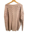 *Jenni Kayne Cocoon Alpaca & Wool Blend Chunky Cable Knit Button-Up V-Neck Oversized Cardigan, Size S