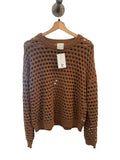 ^Varley Harshaw Cotton Open Crochet True Knit Crew Neck Pullover Sweater, Size M