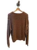 ^Varley Harshaw Cotton Open Crochet True Knit Crew Neck Pullover Sweater, Size M