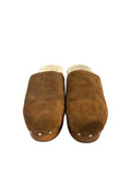 *Rag & Bone Mara Shearling Suede Wooden Sole Stud Trim Platform Mule Clog , Size 39