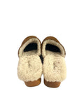 *Rag & Bone Mara Shearling Suede Wooden Sole Stud Trim Platform Mule Clog , Size 39