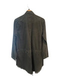 *NSF Roger Cotton Twill Button-Up Cinch Waist Raw Hem Cargo Jacket, Size P=XS