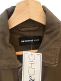 *The Kooples Cotton Twill Collared Full Zip Elastic Hem Cropped Utility Jacket, Size K1=S