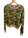 *NSF Blayne Cotton & Alpaca Camo Jaquard Knit Crew Neck Sweater, Size S